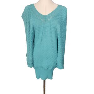 Catherine Malandrino Sweater Small Knit Tunic Angel Sleeve Top Y2K Boho Glam